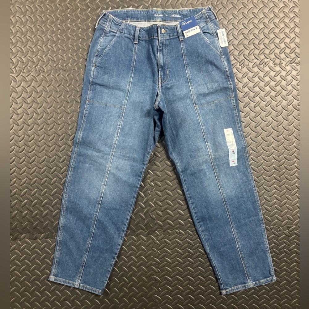 Old Navy OG Loose High Rise Jeans Women’s 14 Dark Wash NWT - Picture 2 of 12